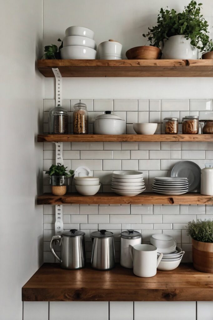 Rustic open shelves