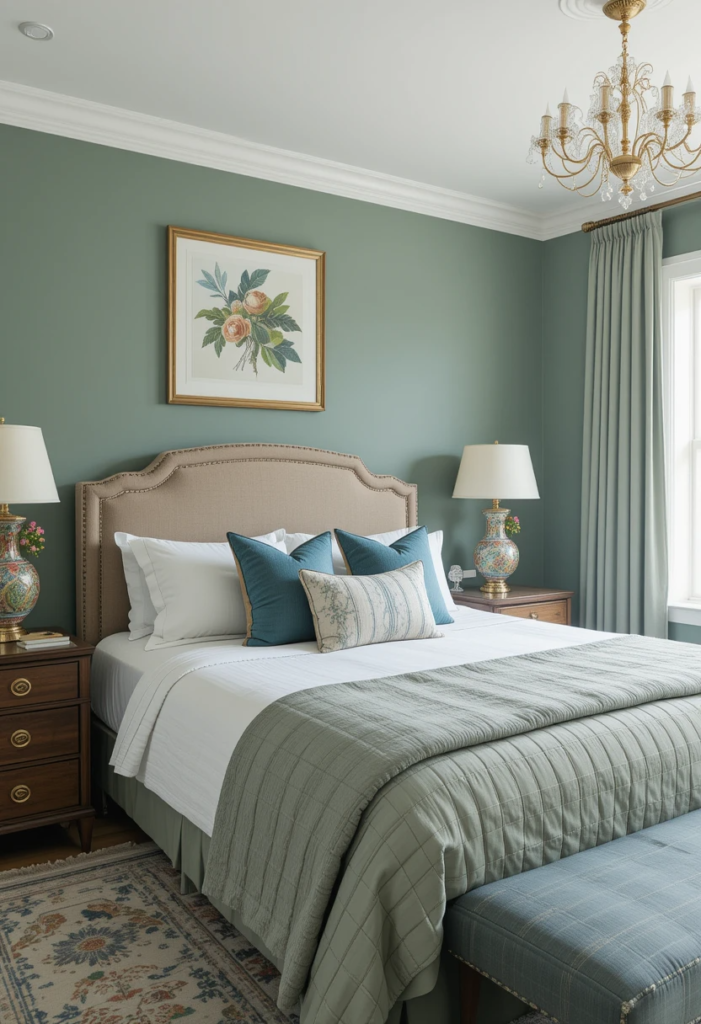 sage green bedroom