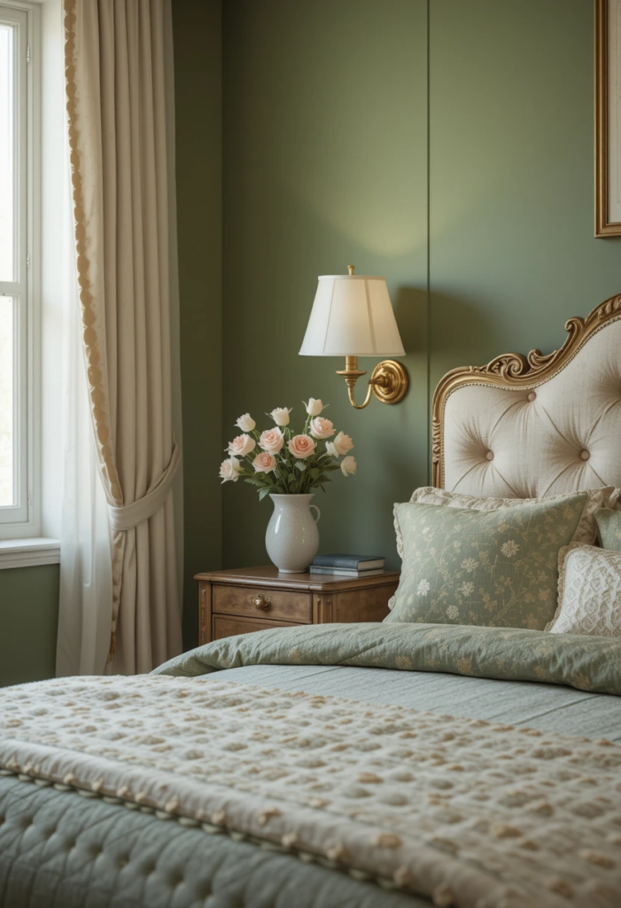 sage green bedroom