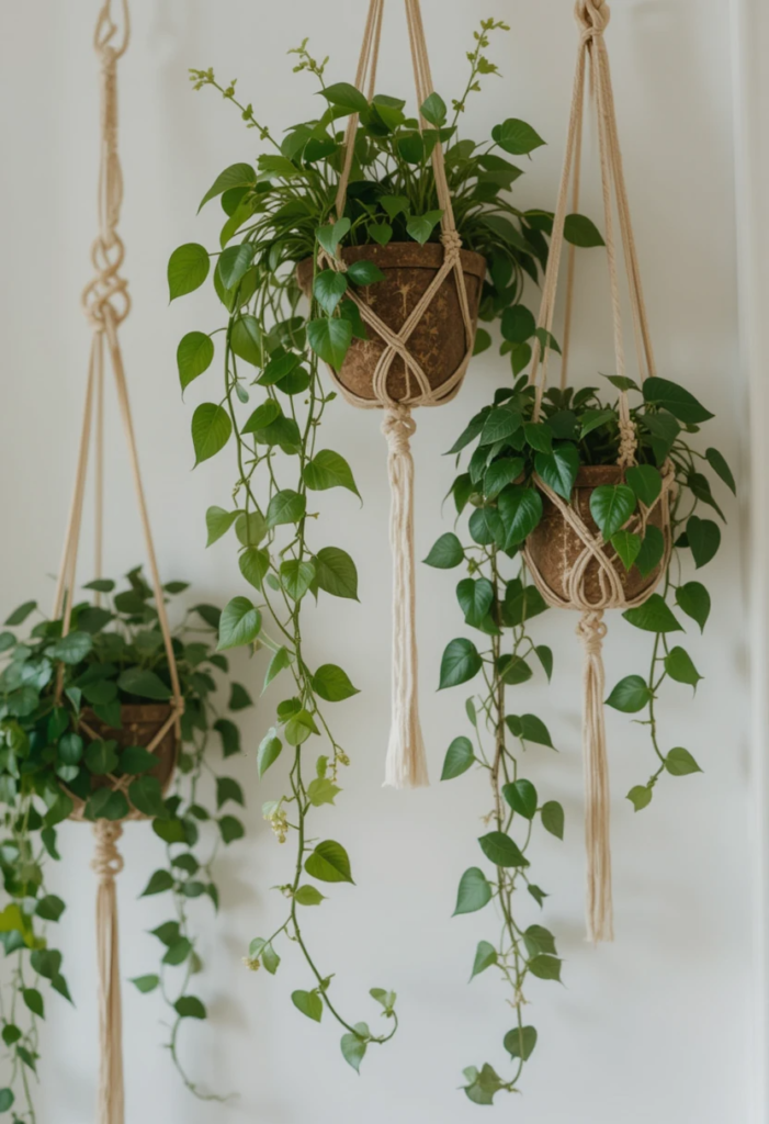 macrame plant hanger for indoor plants