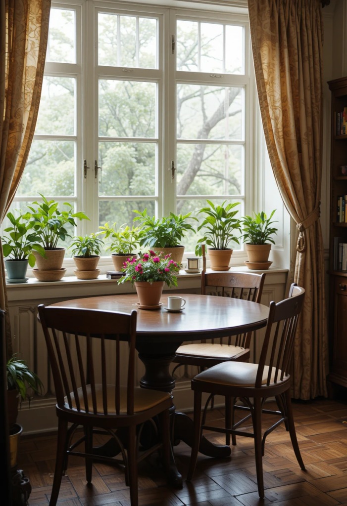 dinning area with plants