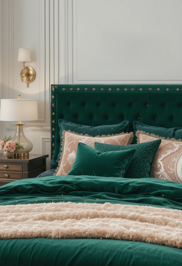 emerald green bedding