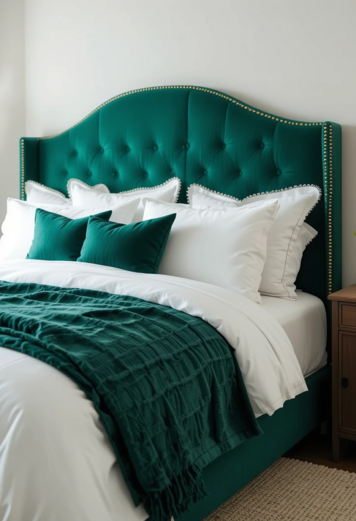 emerald green headboard