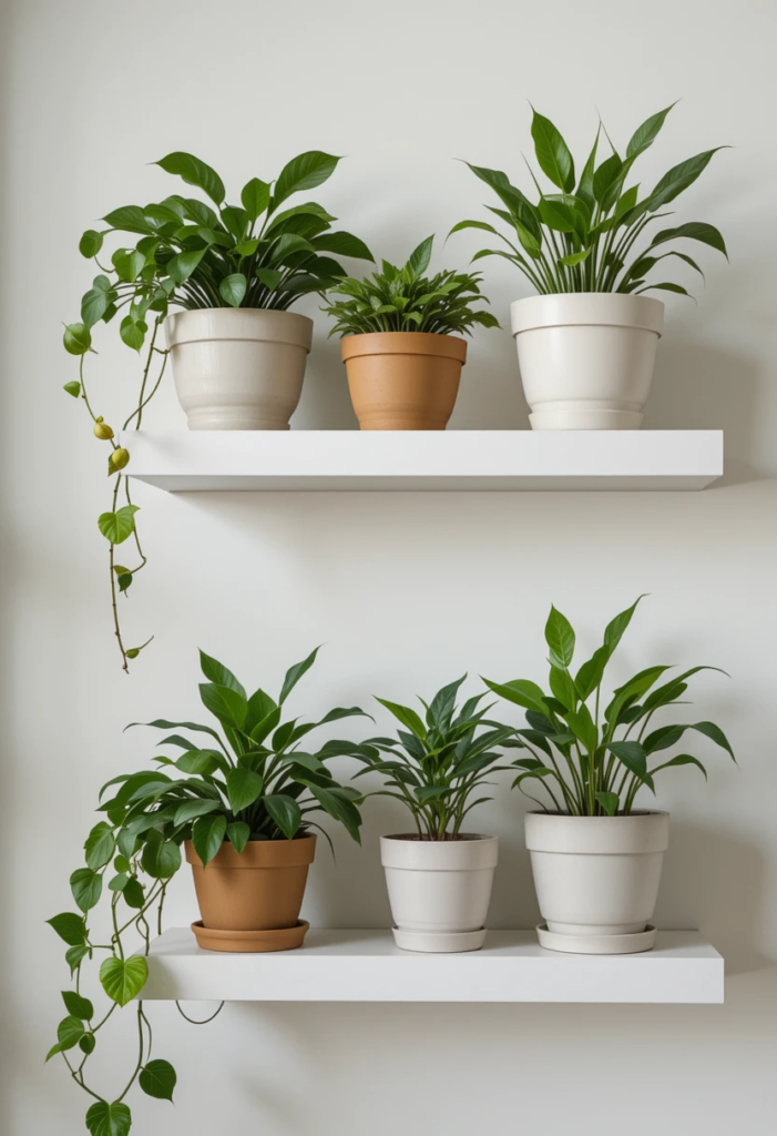 Floating plant shelves