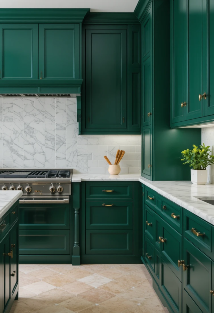 emerald green kitchen 